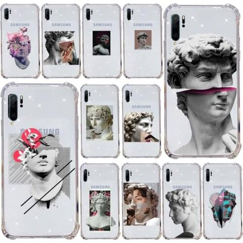 Abstract Art Statue David funny Phone Transparent Samsung s9 s10 s20 Huawei honor P20 P30 P40 xiaomi note mi 8 9 pro lite