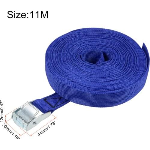 Uxcell 11M x 25mm Lashing Strap Cargo Tie Down Straps w Cam Lock Buckle 250Kg Work Load, Blue, 2Pcs