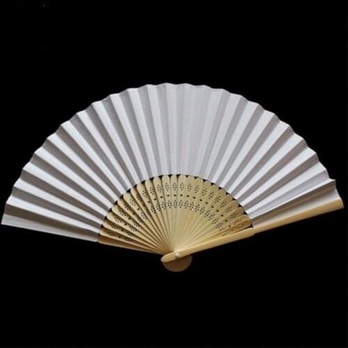 Hand Held Fan Chinese Style Folding Fan Pattern Folding Dance Wedding Party Lace Silk Folding Hand Held Solid Color Fan