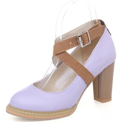 The spring and autumn period and the new comfortable thick with high with shallow mouth cross strap