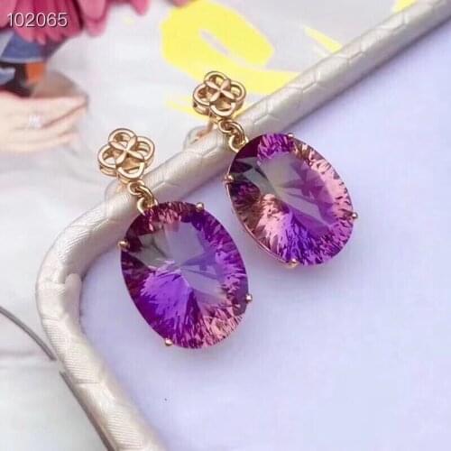 Vintage Charm 100% Natural and Real Ametrine Earring 925 sterling silver Earring