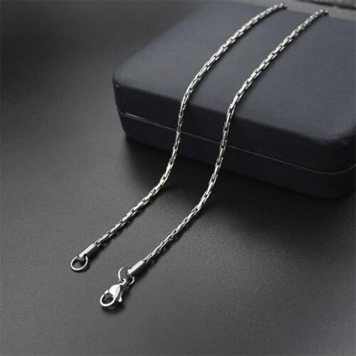 Vintage Chain Silver Color 316L Stainless Steel Necklace Women Cross Link Chain Necklace Men DIY Jewelry Accessories for Pendant