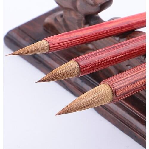 Wolf Hair Brush Pen Beginner Small Regular Script Practice Writing Brushes 3pcs/set Chinese Painting Calligraphy Brush Pen