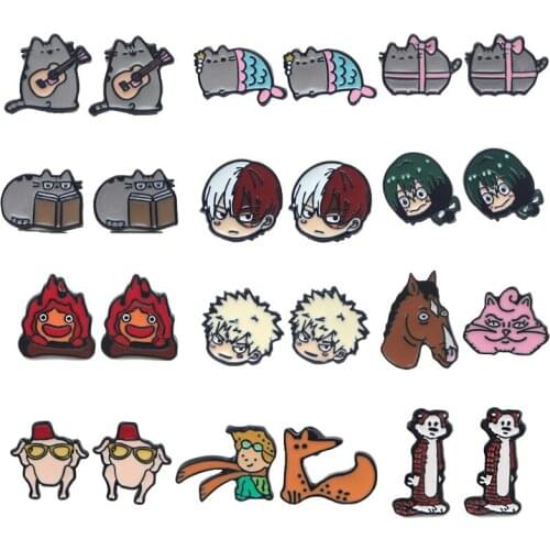 ZF1514 1pair Lovely Cartoon Shape Ear Stud Earrings For Women Girls Cute Earrings Fashion Accessories Jewelry