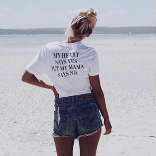 Porzingis My Heart Says Yes Tee Womens T-shirt Letter Printed SloganTee-shirt Fashion Pink Casual Tees 100% Cotton