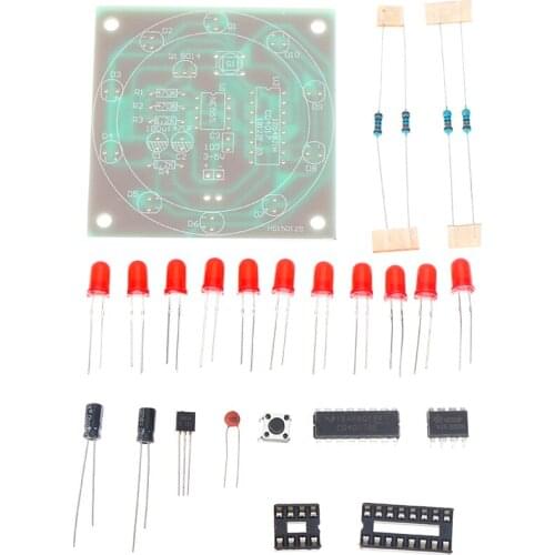 1 Set Round Electronic Lucky Rotary Suite CD4017 NE555 Self DIY LED Light Kit Production Parts And Components