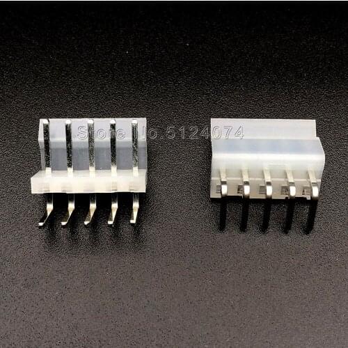 10PCS/LOT CH3.96 5P 5Pin Connector 90 Degree curved Bending needle Pin 3.96mm Wafer Pin Header 3.96-AW