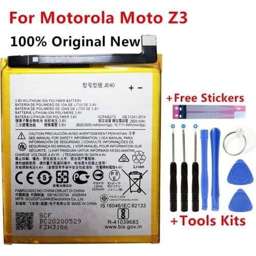 100% Original New 3000mAh / 11.4Wh JE40 Phone Replacement Battery For Motorola Moto Z3 JE40 Batterie Bateria Batterij batteries