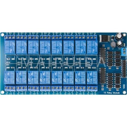 12V 16-Channel 16 Channel Relay Module Interface Board PIC ARM DSP PLC With Optocoupler Protection With LM2596 Power