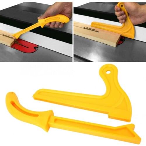 2pcs Yellow Plastic 2-in-1 Wood Saw Push Stick Practical Safety Push Block Woodworking Pusher Tool