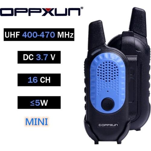 OPPXUN OPX-E23 Mini Walkie Talkie Small Portable Handheld Ham Two Way Radio CB Blue Color Transceiver for Camping Hiking Travel