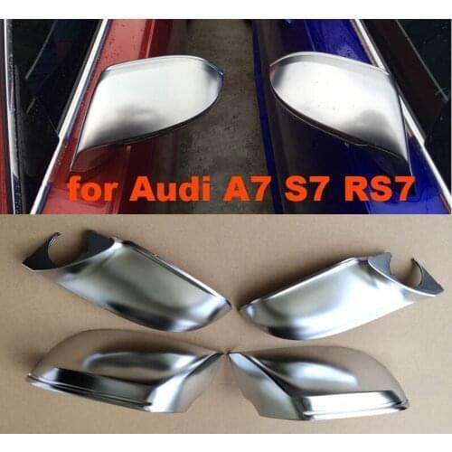 4pcs/set ABS Chrome Side Wing Rearview Rear View Mirror Replacement Cover for AUDI A7 S7 RS7 4G 2010-2015 Trim Case Shell