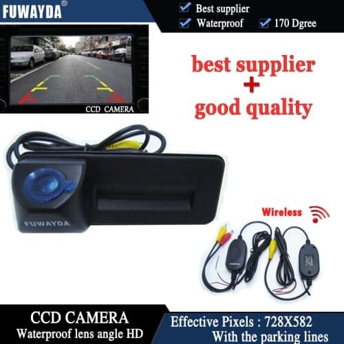 FUWAYDA wireless HD ccd car trunk handle reverse parking rearview car camera for Skoda Roomster Fabia Octavia Yeti superb AudiA1