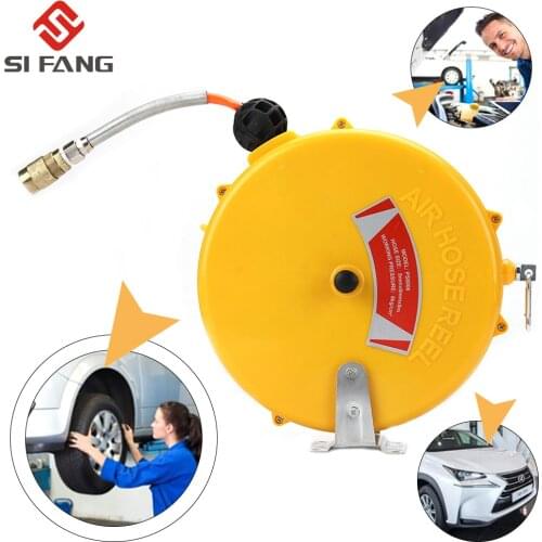Automotive Air Hose Reel Pneumatic Hose PU Tube OD 8MM ID 5MM Automatic Retractable Reel Telescopic Drum Hose