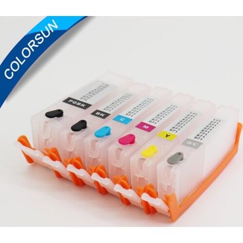 6 Color refill ink cartridge for canon PGI-370 CLI-371 empty cartridges auto reset chip for canon pgi370 PIXMA MG7730 MG6930