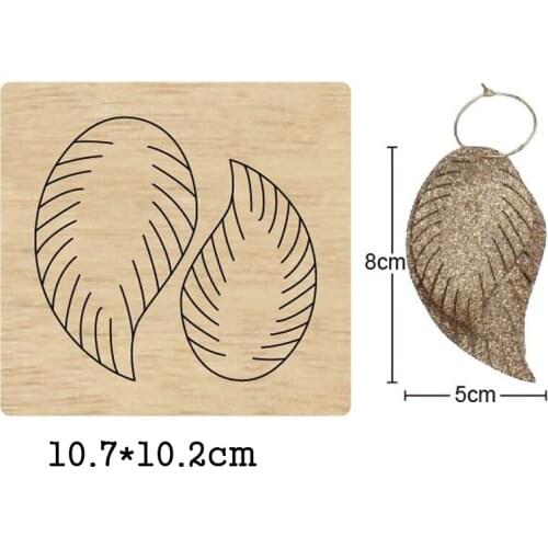 Leaves shape earring wooden die handmade 2020 Crafts Stencil For DIY Scrapbooking /photo Cards Embossing Cutting Dies