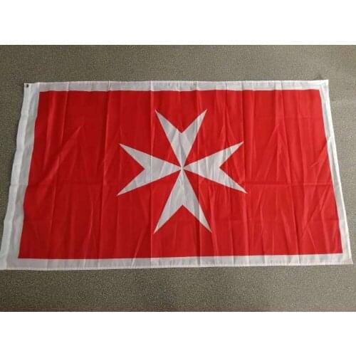 Hanging 90*150cm white Maltese cross Malta Variant flag For Decoration