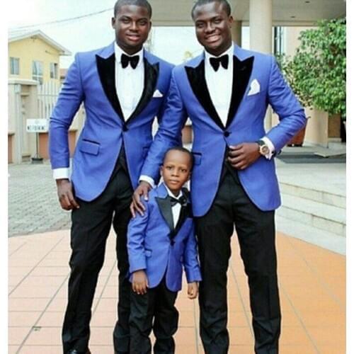 Custom Made Groomsmen One Button Groom Tuxedos Peak Black Lapel Men Suits Wedding Best Man Blazer ( Jacket+Pants+Tie ) C527