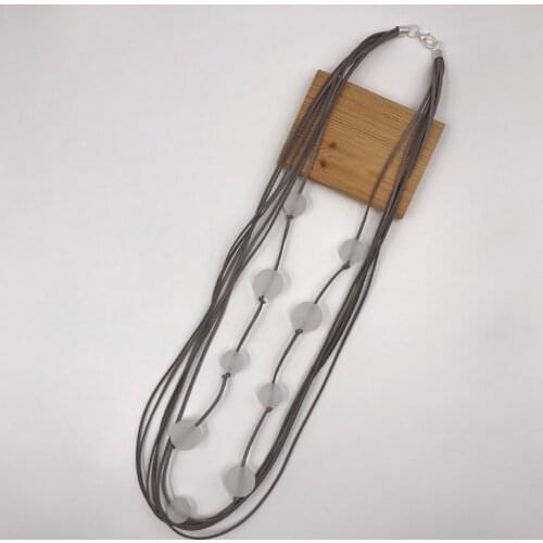 Kara&Kale Boho Fashion Jewelry Gothic Layered Necklace Suede Cord Frosted Resin Beads Earthy Collares Necklace Women Accessories