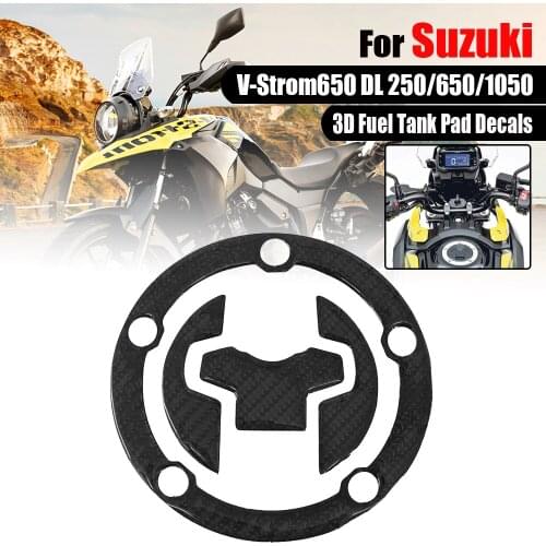 Motorcycle Tank Pad For SUZUKI V-STROM650 DL250 DL650 DL1050 DL 250/650/1050 Decals Stickers Gas Oil Cap Carbon Fiber Cover