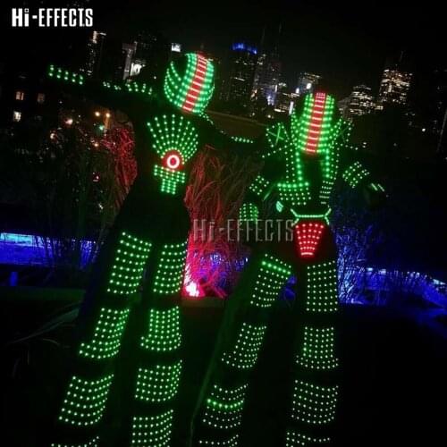 Colorful nightclub dress LED light robot luminous suit show costume Christmas led robot clothes for Party Decorations