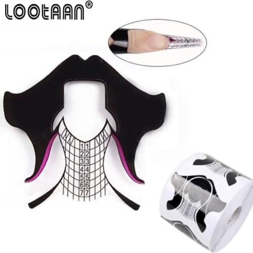 Lootaan Alloy Self-Adhesive Nail Forms Stick Paper UV Gel Polish Nail Phototherapy Crystal Sheet Mop Sticker Nail Extend Tool