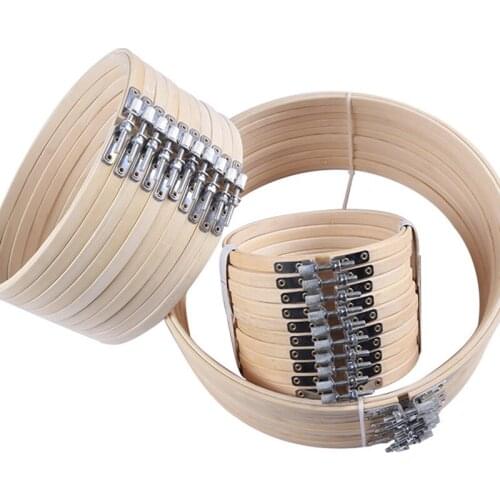 Multifunction Bamboo Frame Needlecraft Cross Stitch Round Loop Bamboo Embroidery Stretch Hand Household Sewing Tool Hoop Ring