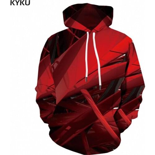 KYKU 3d Hoodies Psychedelic Sweatshirts men Red Hoodie Print Abstract 3d Printed Punk Hoody Anime Sweatshirt Printed