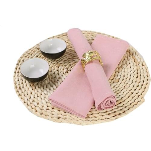 Set of 50 PCS Wholesale Prices Napkins Cloth Raw Cotton Fabric Wrinkles After Washing Table for Kitchen Dining Room Decoration