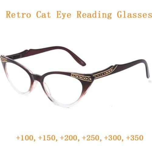 New 2020 Fashion Retro Women Cat Eye Reading Glasses Magnifier Men Presbyopia Hyperopia Eyeglasses Gafas de lectura +1.0~+3.5