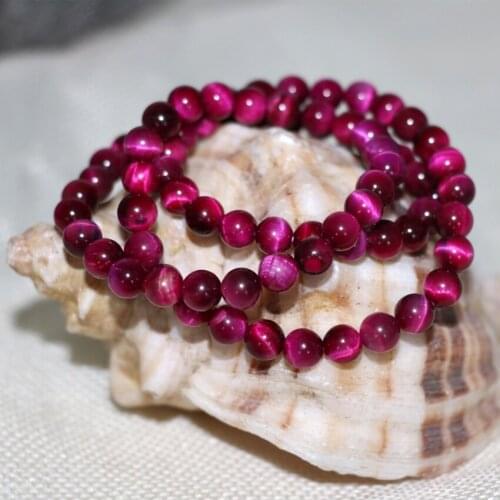 New 6mm Natural Red Tiger Stone Round Beads Multilayer Strand Beaded Bracelet High Quality Jewelry Lady Gift Chain 18inch B2902
