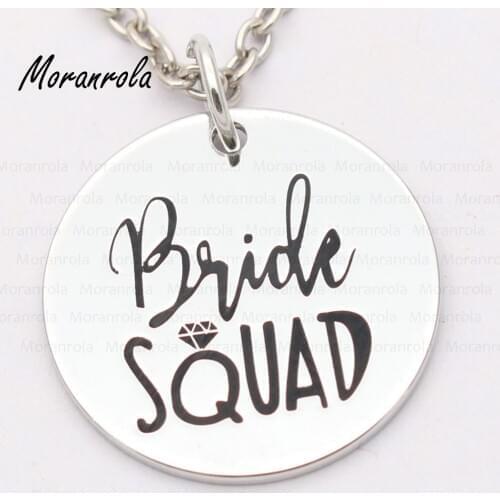 New arried"bride Squad "Copper necklace Keychain Wedding Engaged Bride Jewelry Engagement charm bachelorette party necklace