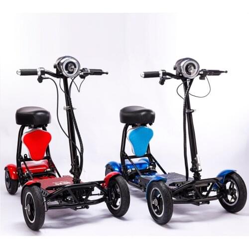 NEW Handicapped four wheel two seat mobility folding electric scooter lithium mini smart kids folding electric scooter for adult