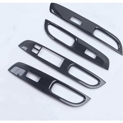 4pcs Car Window Lift Switch Control Panel Frame Cover Trim Bezel Fit for Nissan Versa Almera 2014 2015 2016 Car Accessories