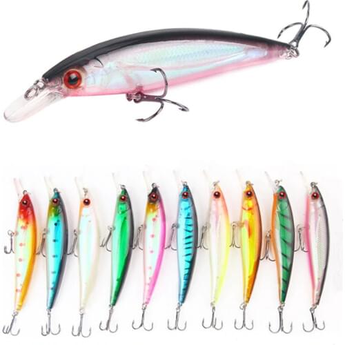 1Pcs Fishing Lures Floating Laser Minnow 110mm 13.1g Hard Baits Aritificial Fishing Wobblers Bass Crankbait Pesca Isca
