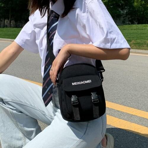 2021 New Popular Adjustable Large Capacity Canvas Small Casual Crossbody Bag Unisex Black White Simple Washable Messenger Bag