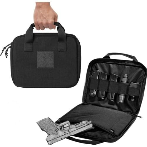 Tactical Gun Bag Case Pistol Carry Bag Military Handgun Holster Durable Padded Pistol Carrier Hunting Accessories Fishing Kit Ba