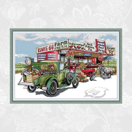 Fruit Cart Counted Cross-stitch Printed Fabric DIY Handmade Embroidery Crafts Cross Stitch kits Wholesale Needlework