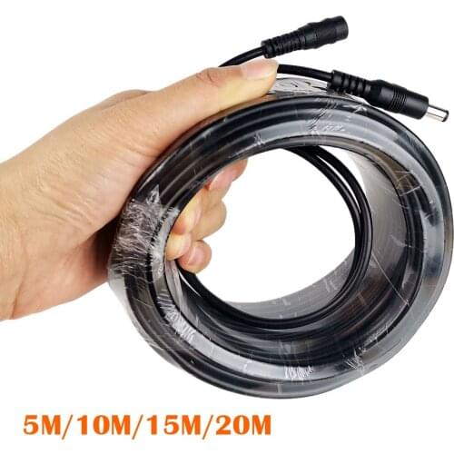 5m/10m/15m/20M DC 12V Power Extension Cable 5.5mm x 2.1mm Male Plug To Female For 12V CCTV Security IP Wifi Camera AHD Analog