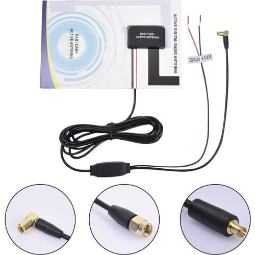 Universal 12V Glass Mount Car DAB Digital Radio Patch Aerial Antenna Adhesive Transparent Built-in Antenna European