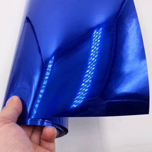 High stretchable Waterproof UV Protected Blue Chrome Mirror Vinyl Wrap Sheet Roll Film Car Sticker Decal Sheet
