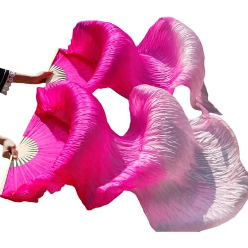 Belly Dance Fans 100% Silk Veils New Arrivals Stage Performance Colored Women Belly Dance Fan Veils (2pcs)