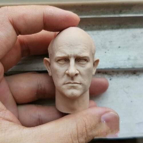 1/6 Armour Officer Male Unpainted Blank Head Sculpt Models for 12''Figures Bodies Accessories DIY