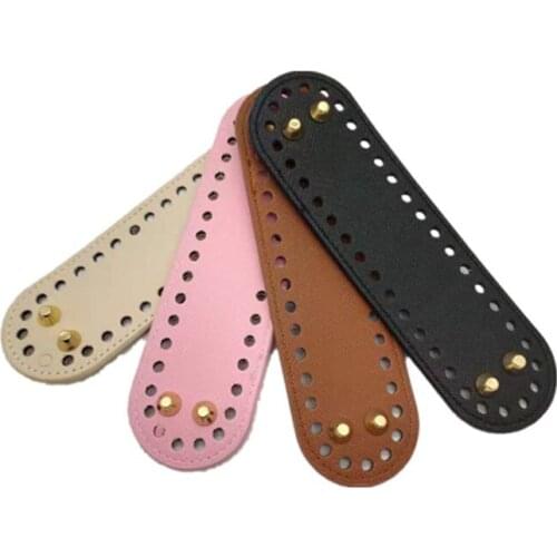 1Pcs Oval Long Bottom for Knitting Bag 18*5cm PU Leather 38 Holes Handmade Women Handbag Bottom Replacement Bag Accessories