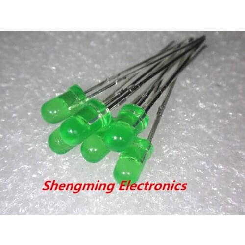 100pcs F3 3mm Green Round Superbright LED Light LED diffused