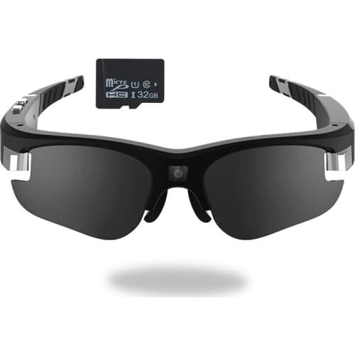 1080P HD Riding Camera Sunglasses Lightweight Eyewear 32GB TF Card Audio Video Recorder for Outdoor Sports Driving Motorcycle