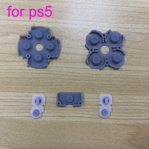 100Sets 5 In 1 Complete Conductive Rubber Pads Set for PS5 DualShock 5 Controller Silicone D-Pad Button