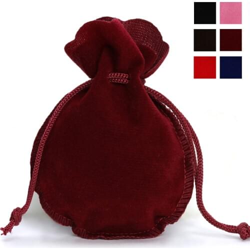 10pcs/lot 7X9cm Velvet Bag Drawstring Pouch Bead Container Storage Calabash Jewelry Packing Bags Wedding/Christmas Gift Bag