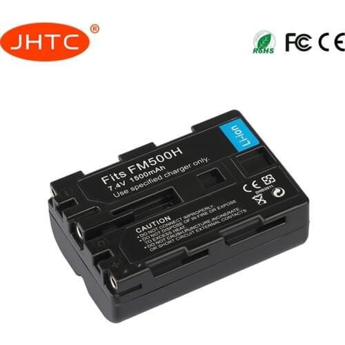 JHTC Battery 1500mAh Li-ion NP FM500H Camera Battery For Sony A57 A58 A65 A77 A99 A550 A560 Rechargeable Battery NP-FM500H