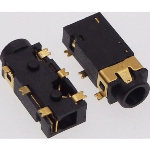 Free shipping 50pcs 2.5MM stereo audio jack 6P Headphone jack connecotor